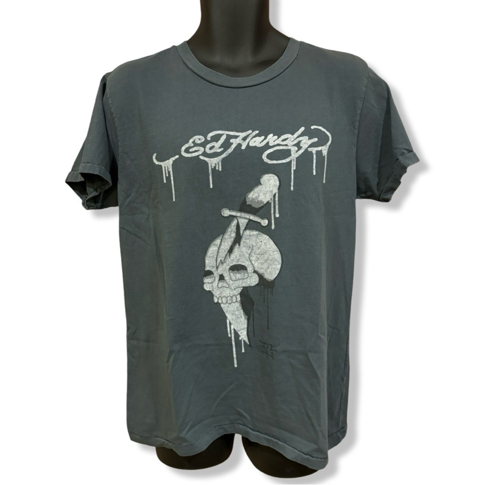 Ed Hardy Gray Graphic T-Shirt